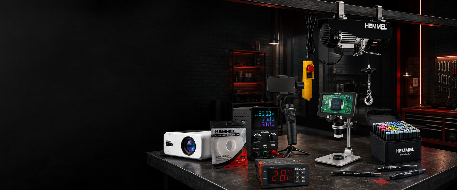 Aparejo eléctrico Hemmel Professional HPA250, línea Profesional