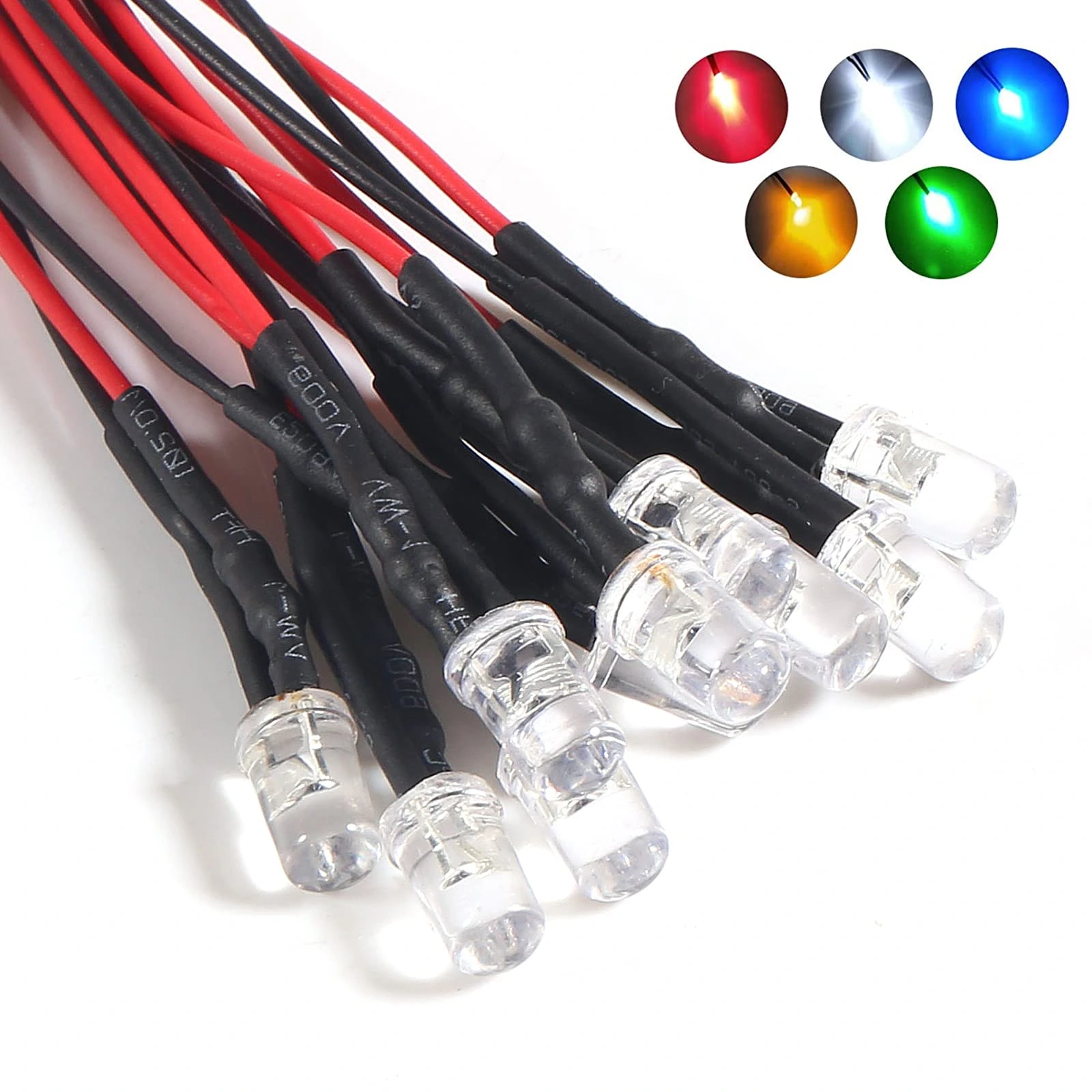 LED con Cable y Resistencia Ultra Brillante — Hemmel