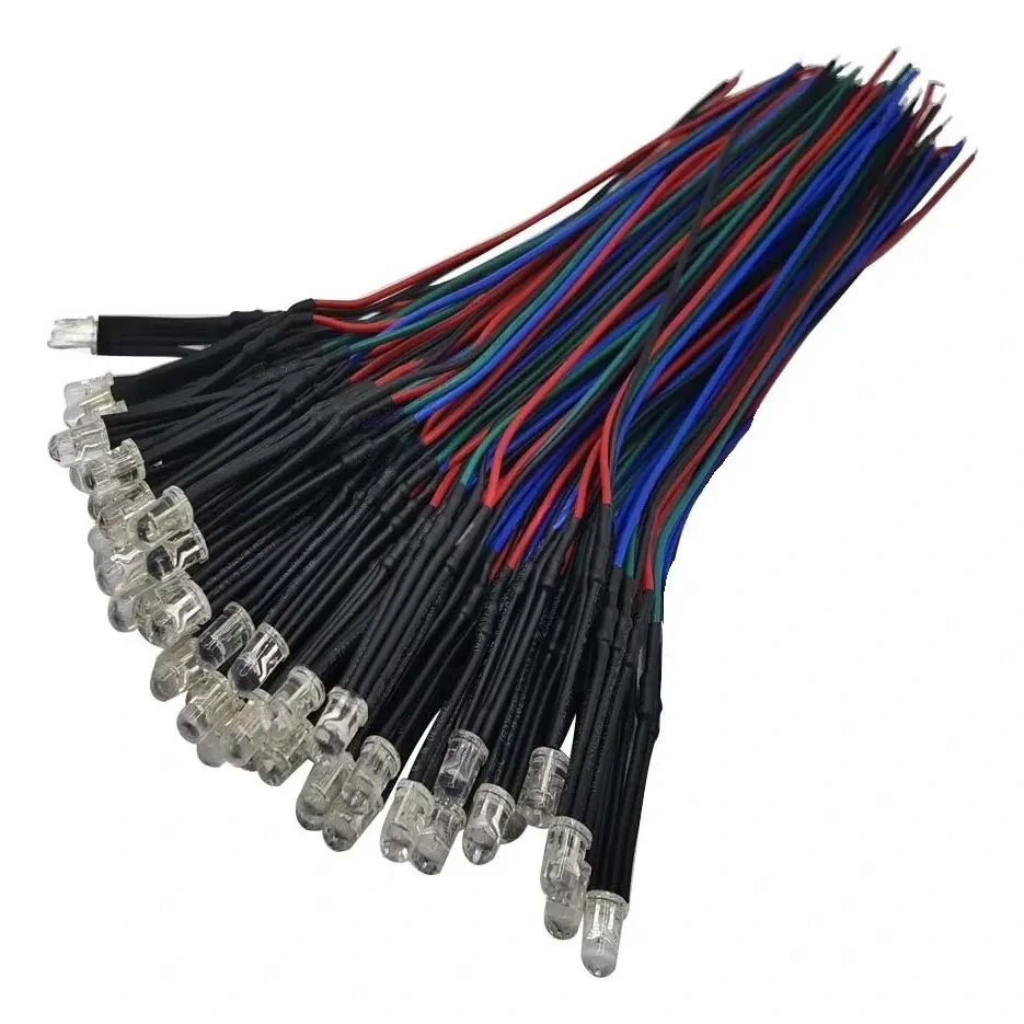 LED con Cable y Resistencia RGB Ultra Brillante — Hemmel